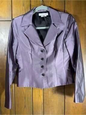 Kay Unger Shimmering Lavender-Purple Satin Blazer (6)